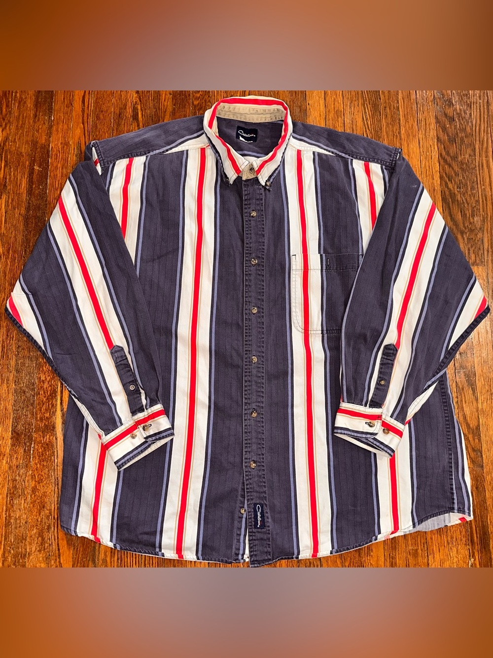 Men’s XL Catalina Striped Causal Button Up Long Sleeve Shirt